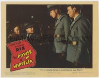 8j809 POWER OF THE WHISTLER LC 1945 armed guards stop Richard Dix & Janis Carter in car!