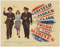8j246 PRIDE OF THE MARINES TC 1945 Eleanor Parker between blind veteran John Garfield & Dane Clark!