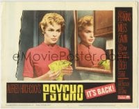 8j815 PSYCHO LC #5 R1965 Alfred Hitchcock classic, pretty Janet Leigh holds stolen cash in bathroom!