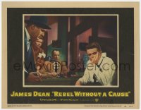 8j829 REBEL WITHOUT A CAUSE LC #3 1955 James Dean's parents beg him to open up to policeman Platt!