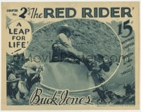 8j832 RED RIDER chapter 2 LC 1934 super close up of Buck Jones on horse, A Leap For Life!