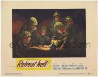 8j835 RETREAT HELL LC #8 1952 Frank Lovejoy & soldiers going over their plans, Korean War!