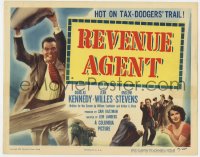 8j257 REVENUE AGENT TC 1950 Douglas Kennedy, wild image of angry tax collector w/boulder!