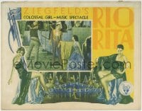 8j840 RIO RITA LC 1929 Bebe Daniels grabbing John Boles' arm, cool border showgirls image!