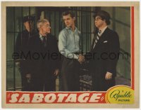 8j849 SABOTAGE LC 1939 Charley Grapewin helps Gordon Oliver get out of jail!
