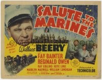 8j270 SALUTE TO THE MARINES TC 1943 Wallace Beery in World War II, Fay Bainter, Reginald Owen!