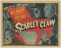 8j271 SCARLET CLAW TC 1944 Basil Rathbone as Sherlock Holmes, Nigel Bruce as Watson, cool montage!