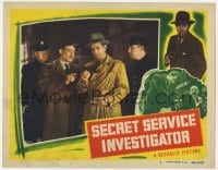 8j864 SECRET SERVICE INVESTIGATOR LC #6 1948 Lloyd Bridges in trench coat & fedora with police!