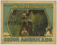 8j866 SENOR AMERICANO LC 1929 close up of Ken Maynard in gaucho suit duelling with sword!