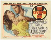 8j277 SEVENTH SIN TC 1957 sexy scared Eleanor Parker betrays super angry Bill Travers!