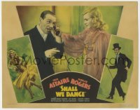8j870 SHALL WE DANCE LC 1937 Ginger Rogers holds phone as Fred Astaire talks, cool border art!