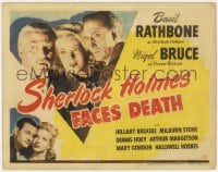 8j281 SHERLOCK HOLMES FACES DEATH TC 1943 Basil Rathbone, Nigel Bruce, Hillary Brooke, very rare!