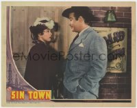 8j875 SIN TOWN LC 1942 close up of Broderick Crawford looking down at pretty Anne Gwynne!