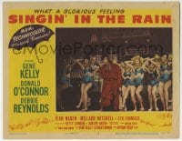 8j877 SINGIN' IN THE RAIN LC #6 1952 Gene Kelly dancing in baggy pants costume with 8 sexy girls!