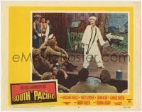 8j884 SOUTH PACIFIC LC #8 1959 Mitzi Gaynor sings on stage in sailor suit, Rodgers & Hammerstein!