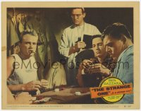 8j899 STRANGE ONE LC #5 1957 great c/u of young Ben Gazzara gambling at poker with his buddies!