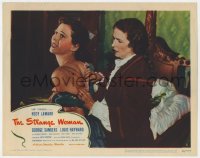 8j900 STRANGE WOMAN LC #4 1946 older woman helps worried Hedy Lamarr get out of her dress!