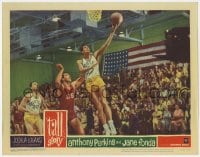 8j908 TALL STORY LC #4 1960 great image of Anthony Perkins scoring points at basketball game!