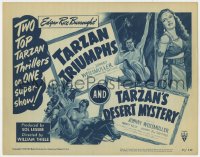 8j305 TARZAN TRIUMPHS/TARZAN'S DESERT MYSTERY TC 1949 two terrific Tarzan thrillers together!