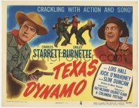 8j318 TEXAS DYNAMO TC 1950 Charles Starrett as the Durango Kid, Smiley Burnette, action & song!
