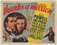 8j322 THANKS A MILLION TC 1935 traveling singer Dick Powell, Ann Dvorak, Fred Allen, Rubinoff!