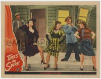 8j921 THAT'S THE SPIRIT LC 1945 Johnny Coy watches Peggy Ryan & ladies attracting men on street!