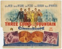 8j324 THREE COINS IN THE FOUNTAIN TC 1954 Clifton Webb, Dorothy McGuire, Jean Peters, Louis Jourdan