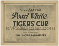 8j326 TIGER'S CUB TC 1920 Pearl White adventures in Alaska, a true title card!