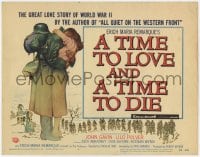 8j328 TIME TO LOVE & A TIME TO DIE TC 1958 a great love story of WWII by Erich Maria Remarque!