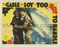 8j942 TOO HOT TO HANDLE LC 1938 Clark Gable helps Myrna Loy get away from crashed airplane!