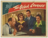8j956 TWO O'CLOCK COURAGE LC 1944 Tom Conway, Ann Rutherford, Clute & Sessions, Anthony Mann noir!