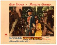8j958 UNCONQUERED LC #6 1947 Gary Cooper & Paulette Goddard surrounded by Native Americans!