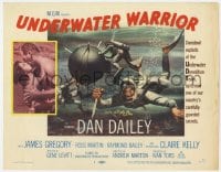8j333 UNDERWATER WARRIOR TC 1958 cool art of underwater demolition team scuba diver Dan Dailey!