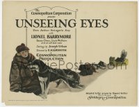 8j337 UNSEEING EYES TC 1923 great image of pretty Seena Owen with a team of sled dogs, rare!