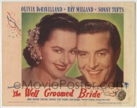 8j974 WELL GROOMED BRIDE LC 1946 best portrait of Ray Milland & pretty Olivia De Havilland!