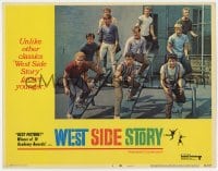 8j976 WEST SIDE STORY LC #4 R1968 Jets New York City gang members dancing & singing on see-saws!