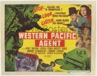 8j345 WESTERN PACIFIC AGENT TC 1950 Kent Taylor & Sheila Ryan stop a killer on a rampage!