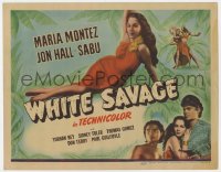 8j348 WHITE SAVAGE TC 1943 sexiest full-length of Maria Montez in sarong, Jon Hall, Sabu!