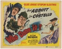 8j349 WHO DONE IT TC R1948 Bud Abbott & Lou Costello are clue loose stupor sleuths, wacky art!