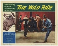 8j985 WILD RIDE LC #7 1960 young Jack Nicholson chasing guy running away from a brawl!