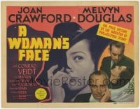 8j354 WOMAN'S FACE TC 1941 they called Joan Crawford a scarfaced she-devil, very rare!