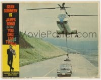 8j998 YOU ONLY LIVE TWICE LC #2 1967 James Bond, cool image of helicopter picking up car w/ magnet!