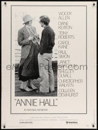 8k008 ANNIE HALL 30x40 1977 full-length Woody Allen & Diane Keaton, a nervous romance!