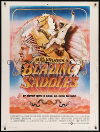 8k014 BLAZING SADDLES 30x40 1974 Mel Brooks western, art of Cleavon Little by Alvin & Goldschmidt!