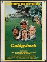 8k001 CADDYSHACK 30x40 1980 Chevy Chase, Bill Murray, Dangerfield, golf comedy classic, ultra-rare!