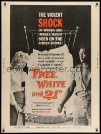 8k027 FREE, WHITE & 21 30x40 1963 interracial romance, Shock after Shock, bold beyond belief!