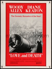 8k039 LOVE & DEATH style C 30x40 1975 Woody Allen & Diane Keaton romantic kiss close up!
