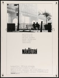 8k043 MANHATTAN style B 30x40 1979 Woody Allen & Diane Keaton in New York City by bridge!