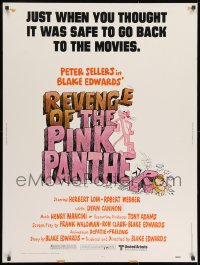8k058 REVENGE OF THE PINK PANTHER 30x40 1978 Blake Edwards, funny breaking title cartoon art!