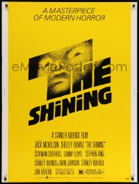 8k063 SHINING 30x40 1980 Stephen King & Stanley Kubrick, Nicholson, iconic art by Saul Bass, rare!